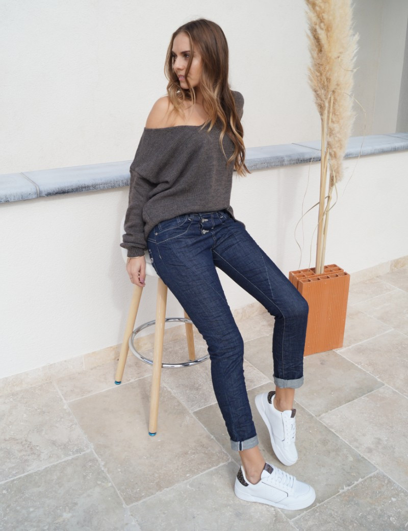 PLEASE JEAN CARROT DENIM BRUT