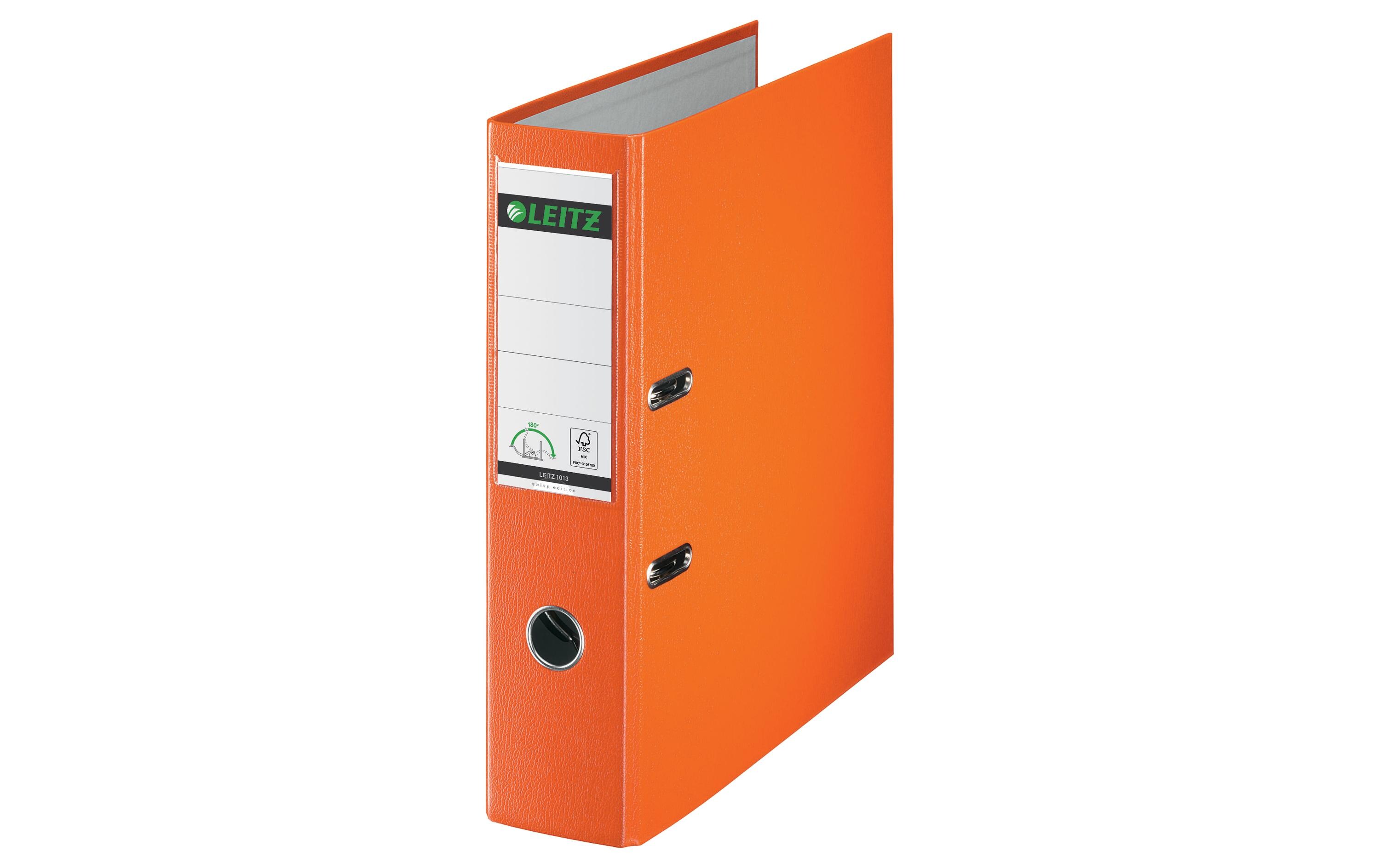 Ordner Swiss Edition 180°, 8 cm, A4, OrangeQualitäts-Ordner mit 180°-Präzisionsmechanik
