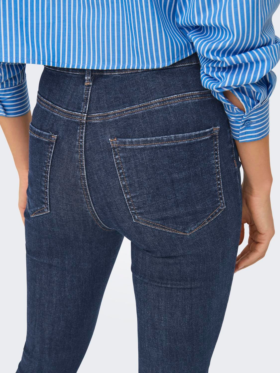 ONLROSE Hohe Taille Skinny Fit Jeans Dark Blue Denim