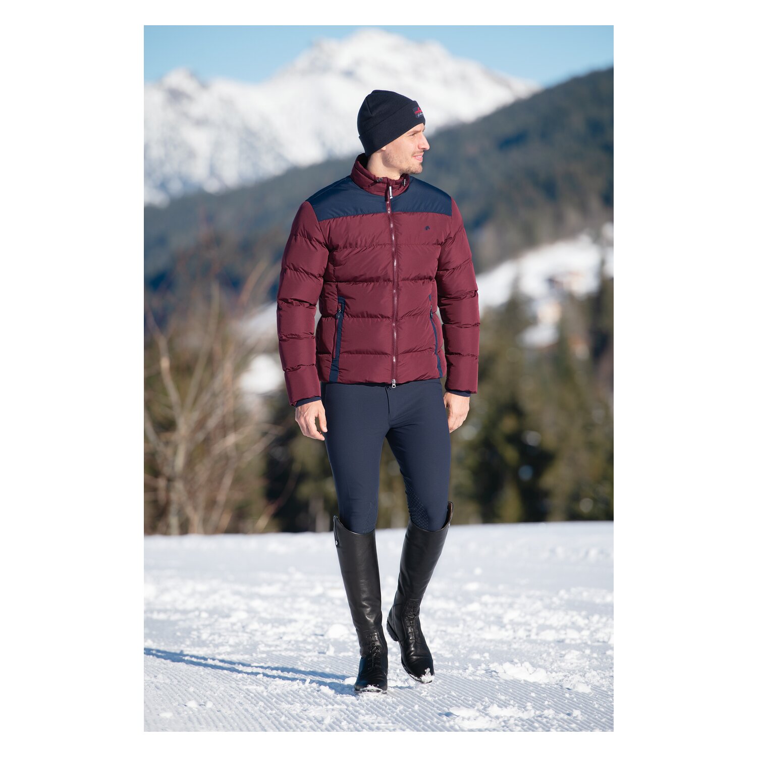black forest Steppjacke mit Stehkragen  - cherry