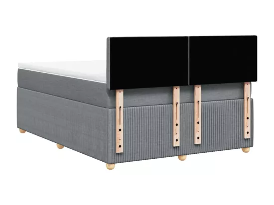 Sommier à lattes de lit avec matelas Gris clair 160x200cm Tissu