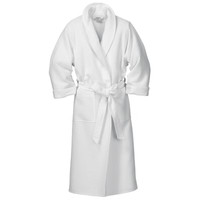 Bademantel Waffelpiqué und Frottier Unisex, Weiß