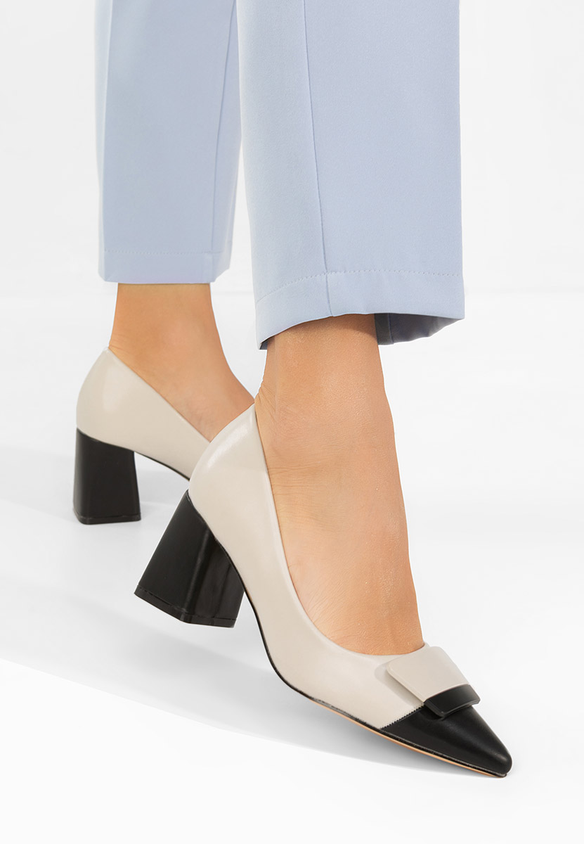 Chaussures à talon épais beige Seralina V2