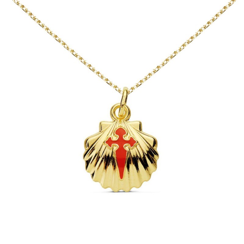 Collier - Médaille Saint Jacques Or 18 Carats 750/000 Jaune - Chaine Dorée