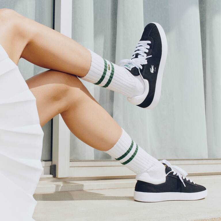 Sneakers Baseshot femme en cuir velours Sneakers - Noir - Lacoste - Femme