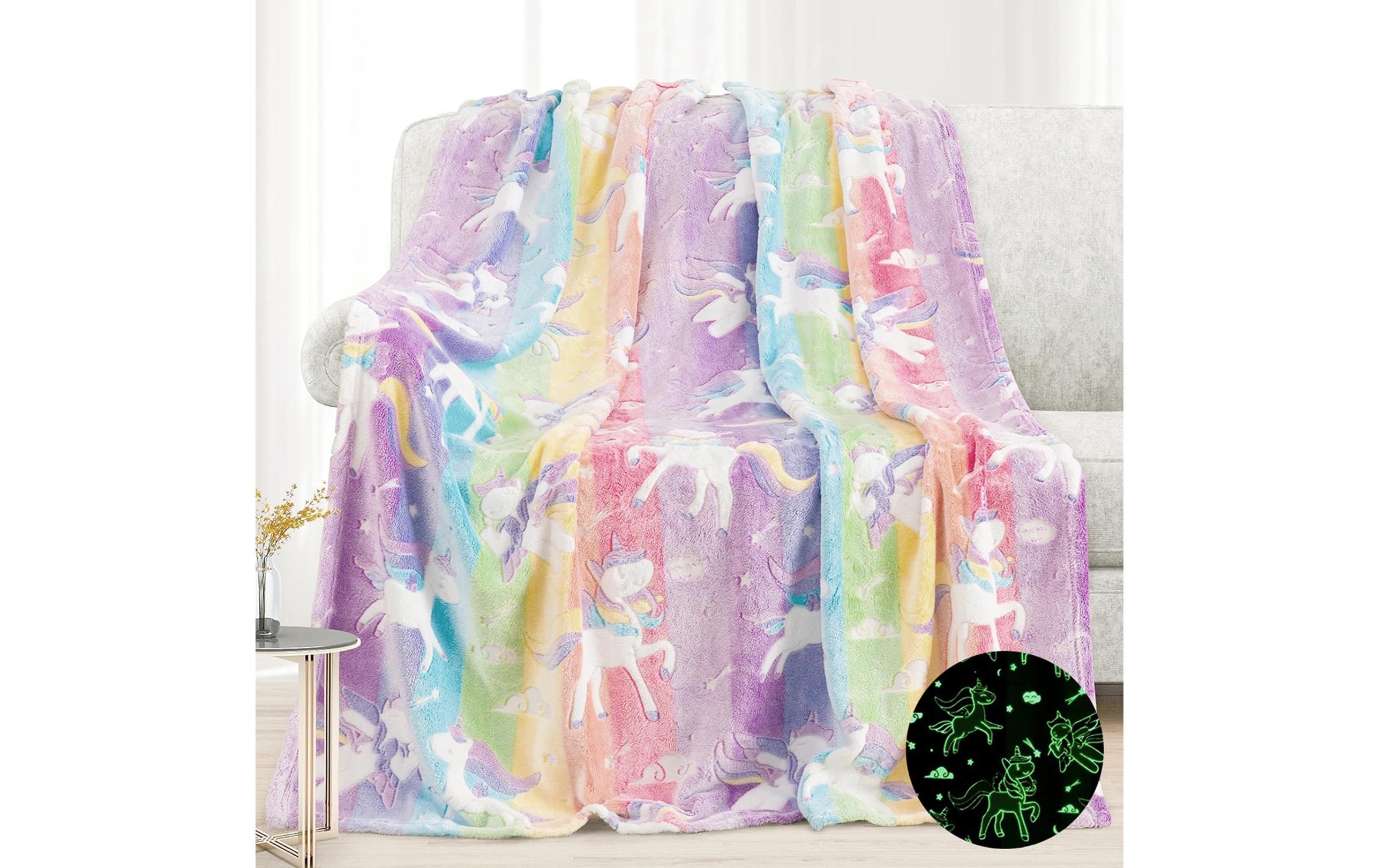 Decke Shiny 150 x 200 cm, UnicornFlanelldecke, 100% Polyester