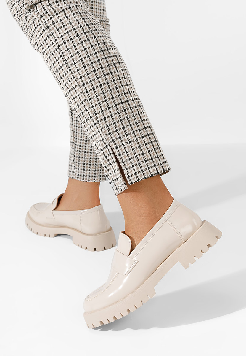 Mocassins femme beige Lianera