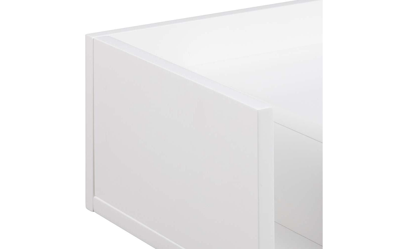 Nachttisch Ashlan 40 cm x 16.5 cm, Weiss glanzBeistelltisch