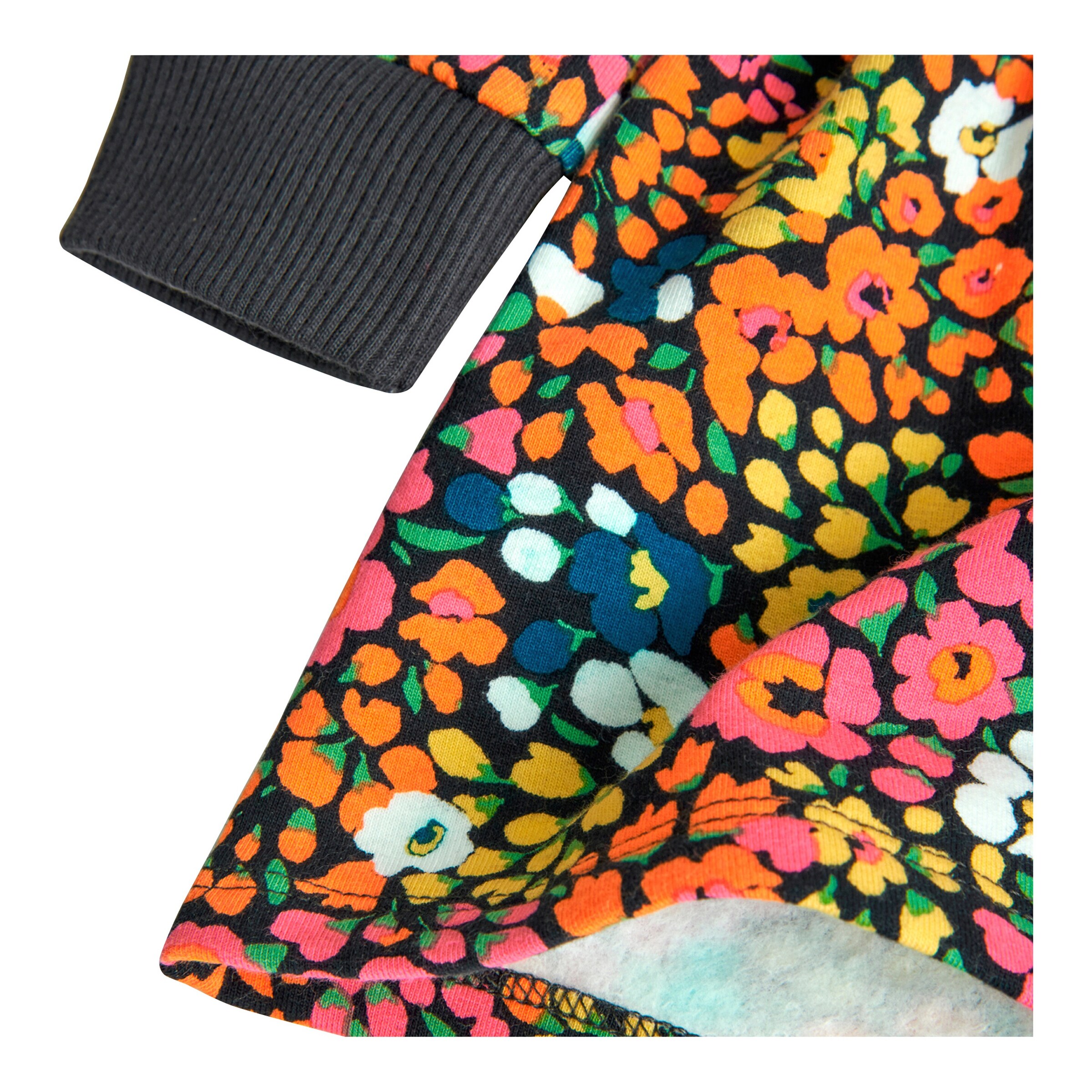 BOBOLI Sweatkleid langarm Blumen bunt