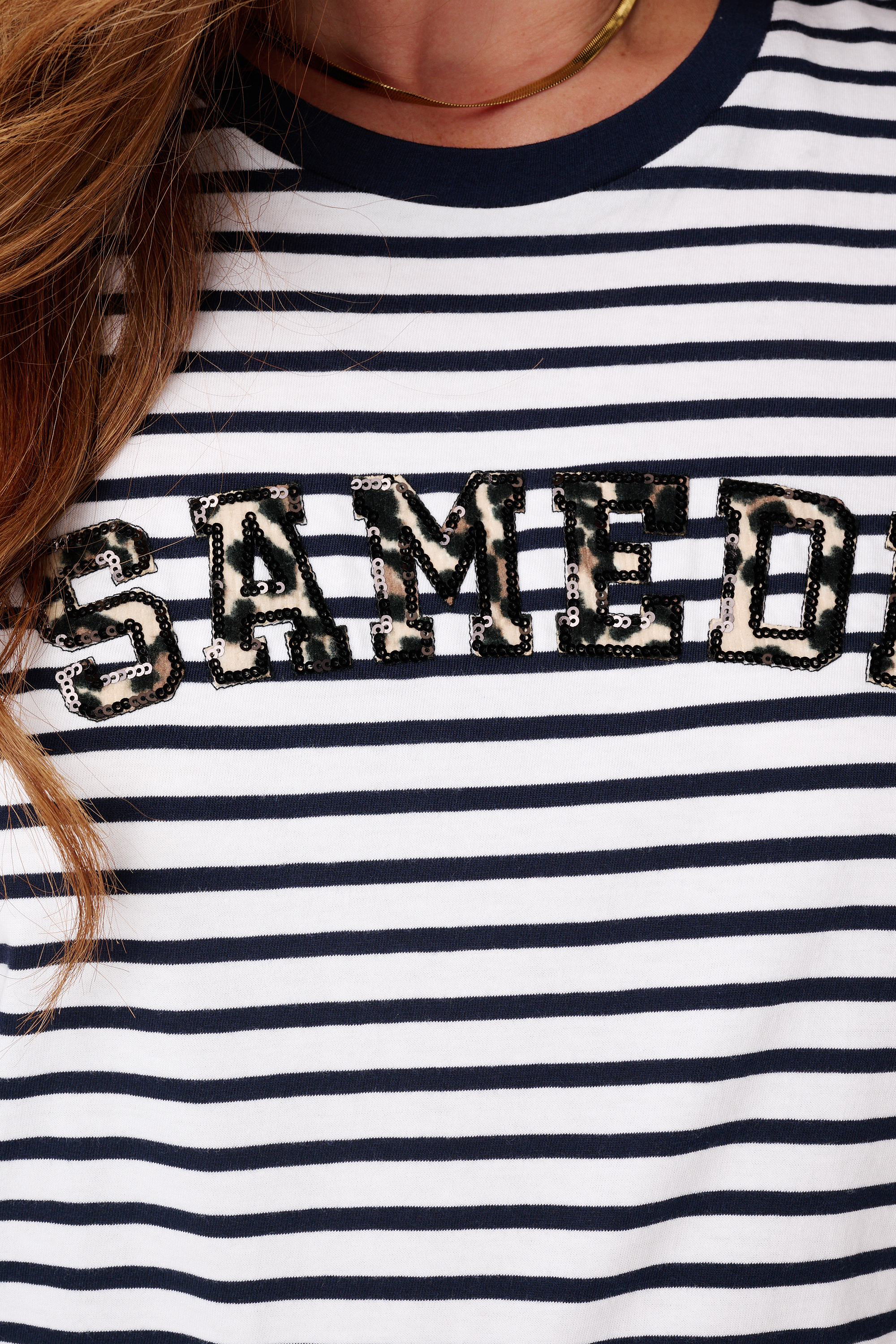 T-shirt met print Multi Navy blauw