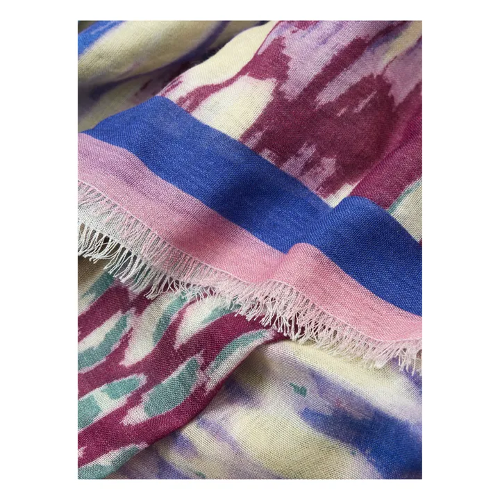 Becksöndergaard Foulard Serpentine Laine et Soie | Bleu