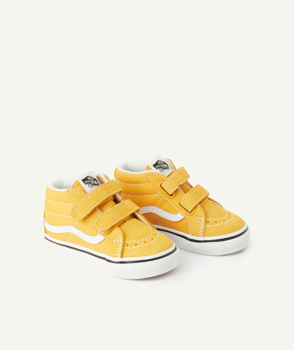 VANSbaskets montantes à scratchs bébé ski8-mid jaunes