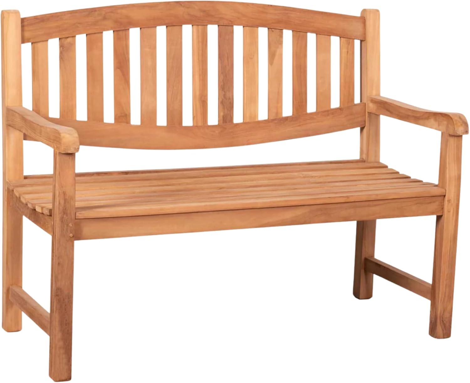 Gartenbank Bradford Teakholz | Holzbank mit Lehne | Friesenbank für draußen | 2-Sitzer 120x57x94 cm | Sitzbank Teak massiv & wetterfest für Garten Balkon Terrasse | Parkbank zum Relaxen