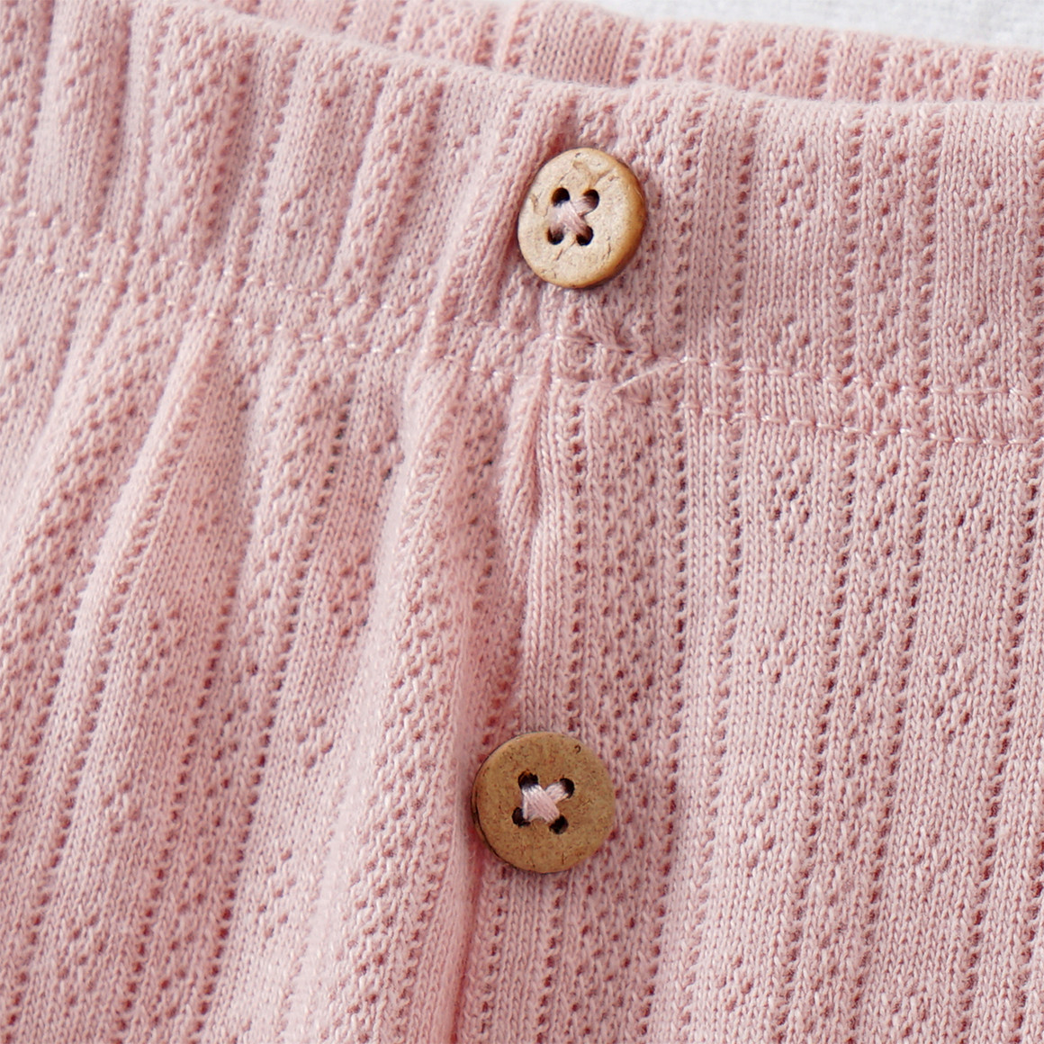 Topomini Pure Collection 2 Newborn Leggings mit Ajour-Muster cremeweiss / rosa