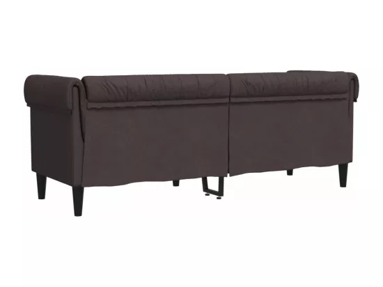 Canapé Chesterfield 3 places marron foncé tissu
