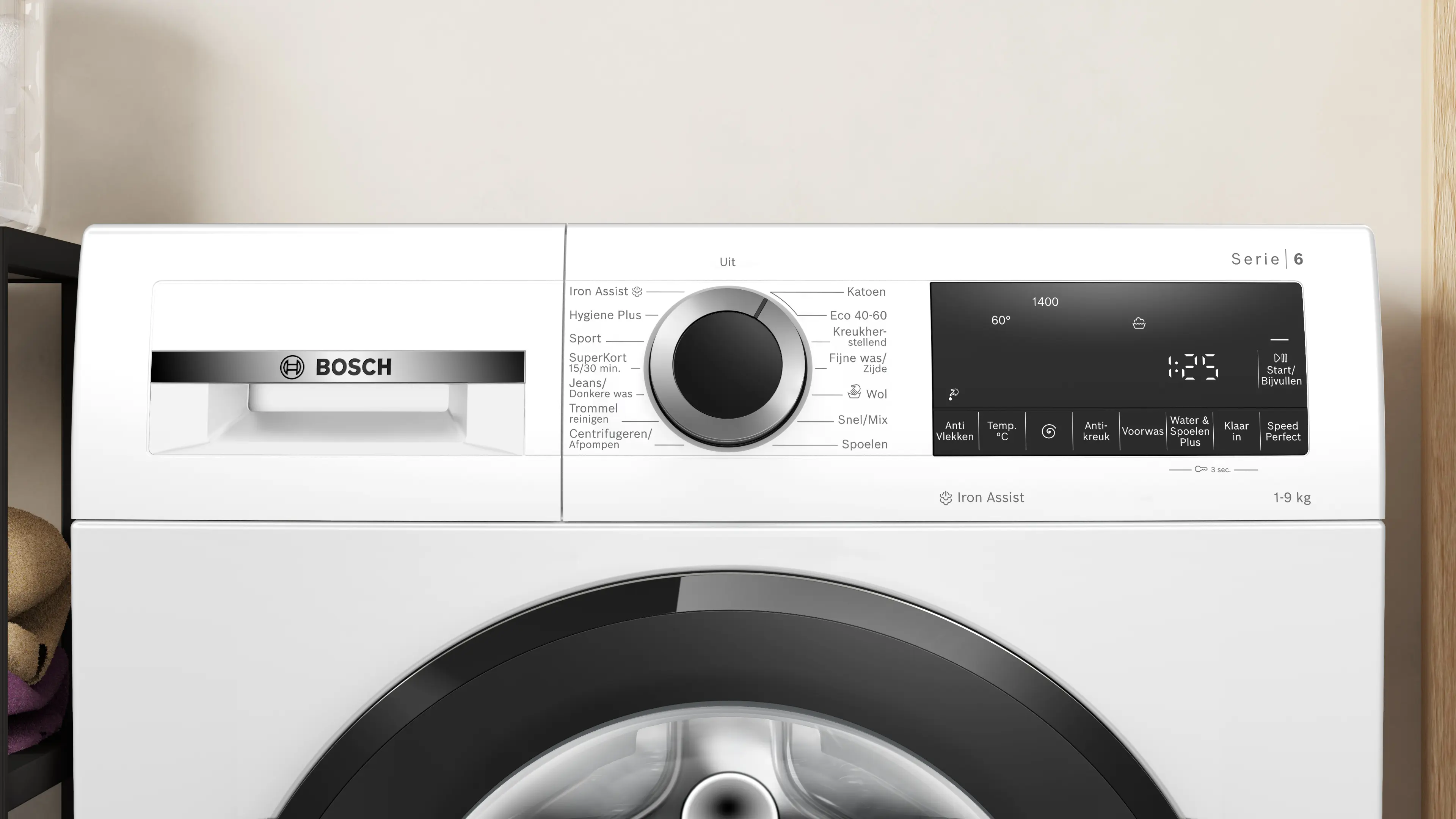 Serie 6 Wasmachine, voorlader 9 kg max. 1400 rpm