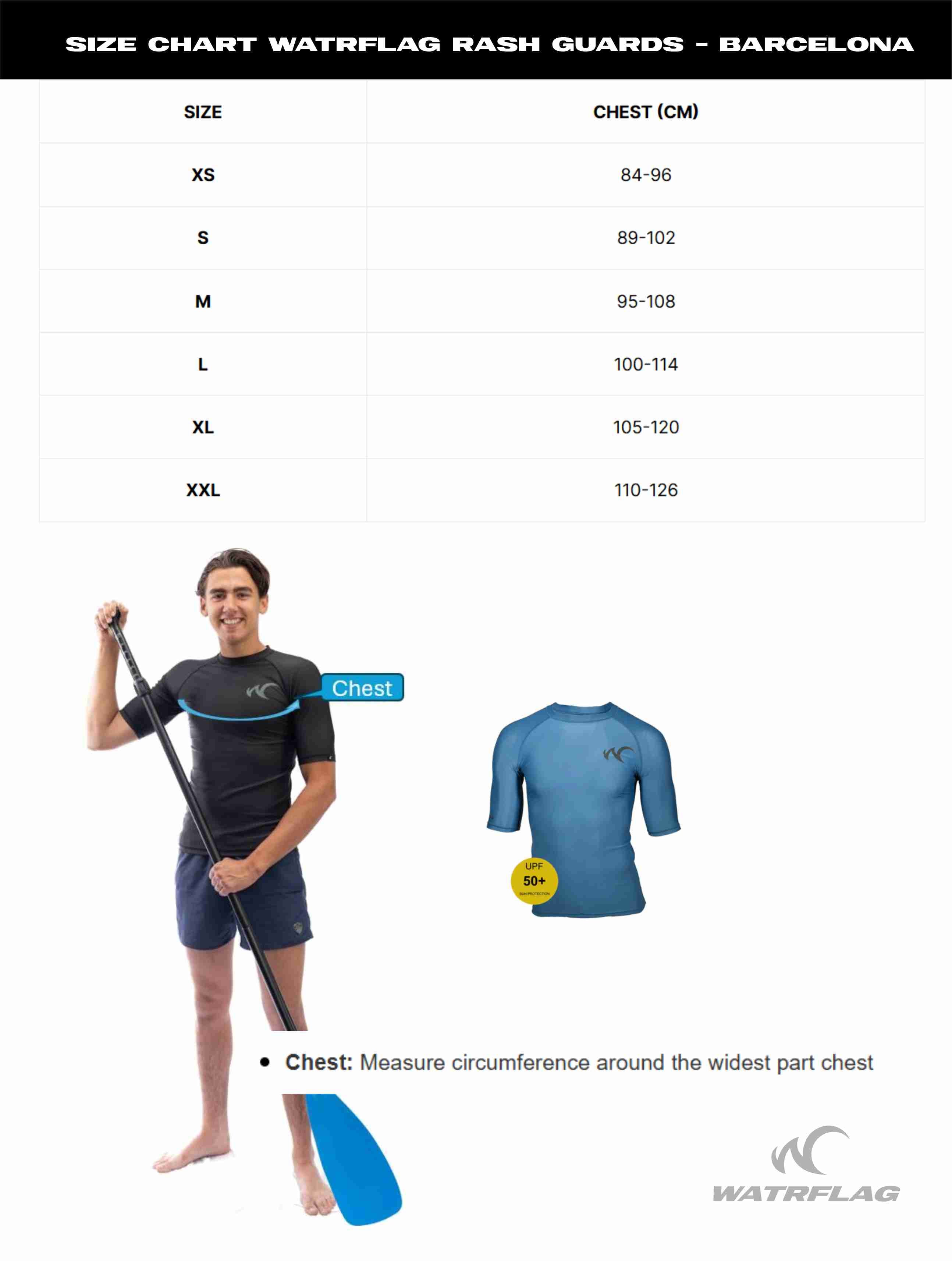 Watrflag Barcelona Bodyfit UPF 50+ Men Rashguard - White