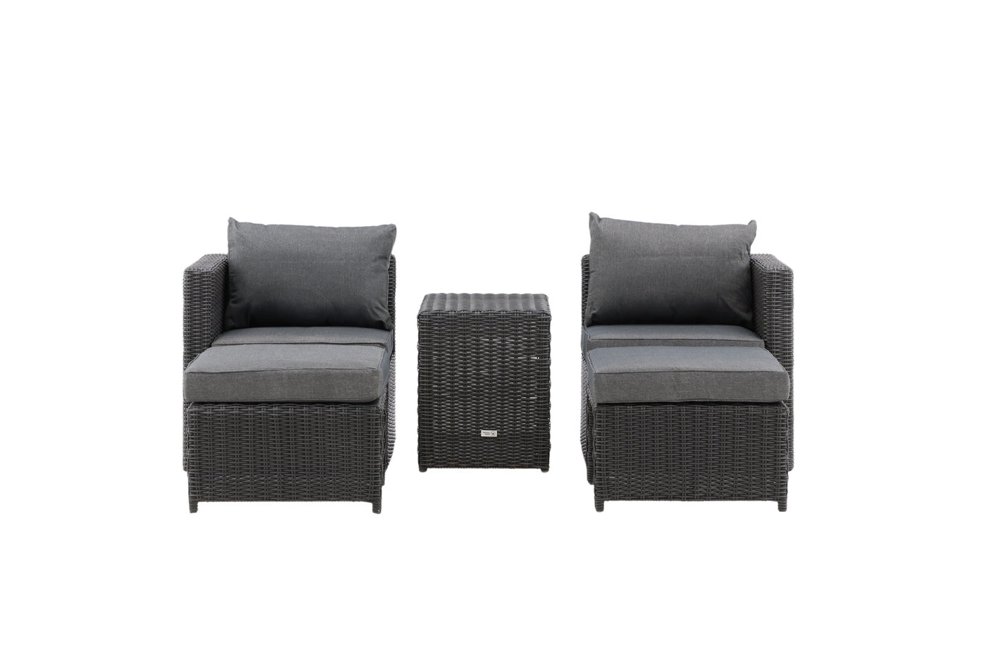 FjÃ´rd - Loungeset Zwart - Wicker - Quad