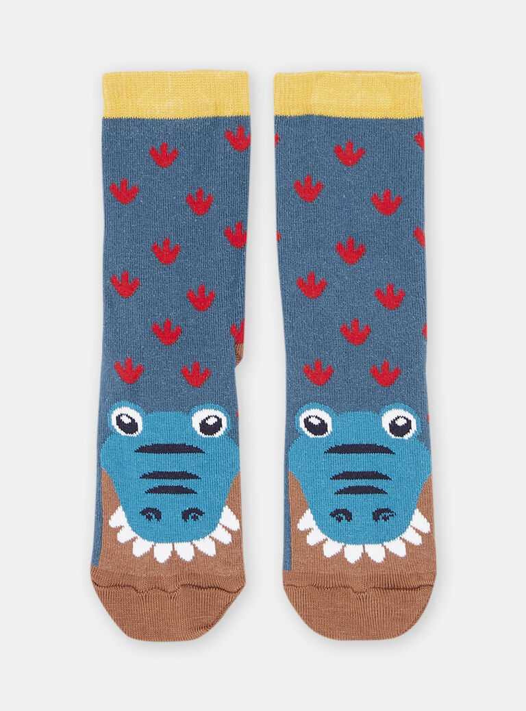 Chaussettes turquoise à imprimé crocodile garçon