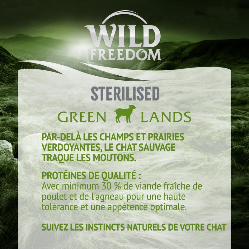 Wild Freedom Adult Green Lands Sterilised, agneau - sans céréales