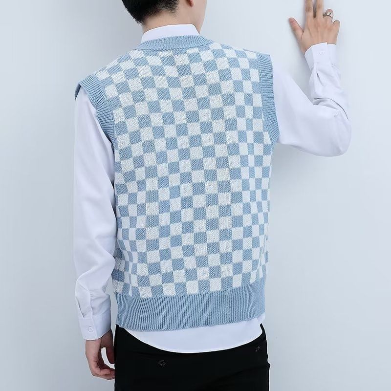 Acrius - V-hals geruit vest