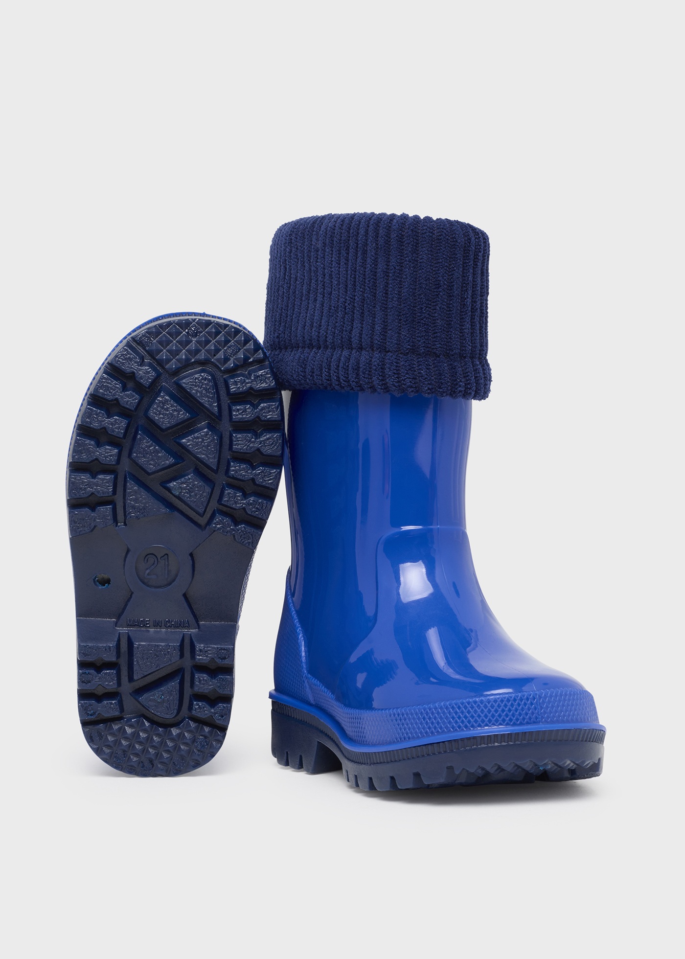 Bota de chuva infantil com meia removível