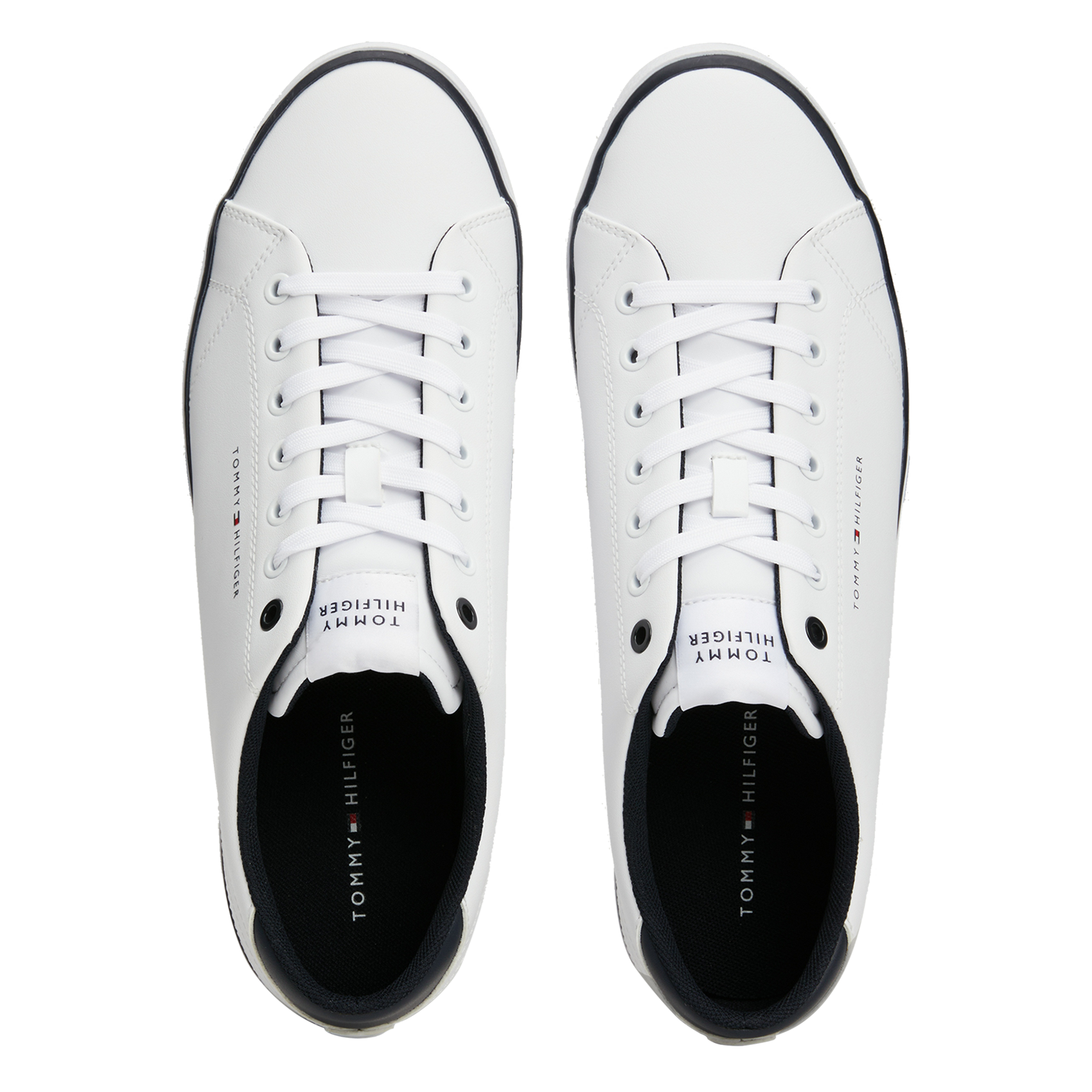 Baskets compensées en cuir mélangé | Blanc