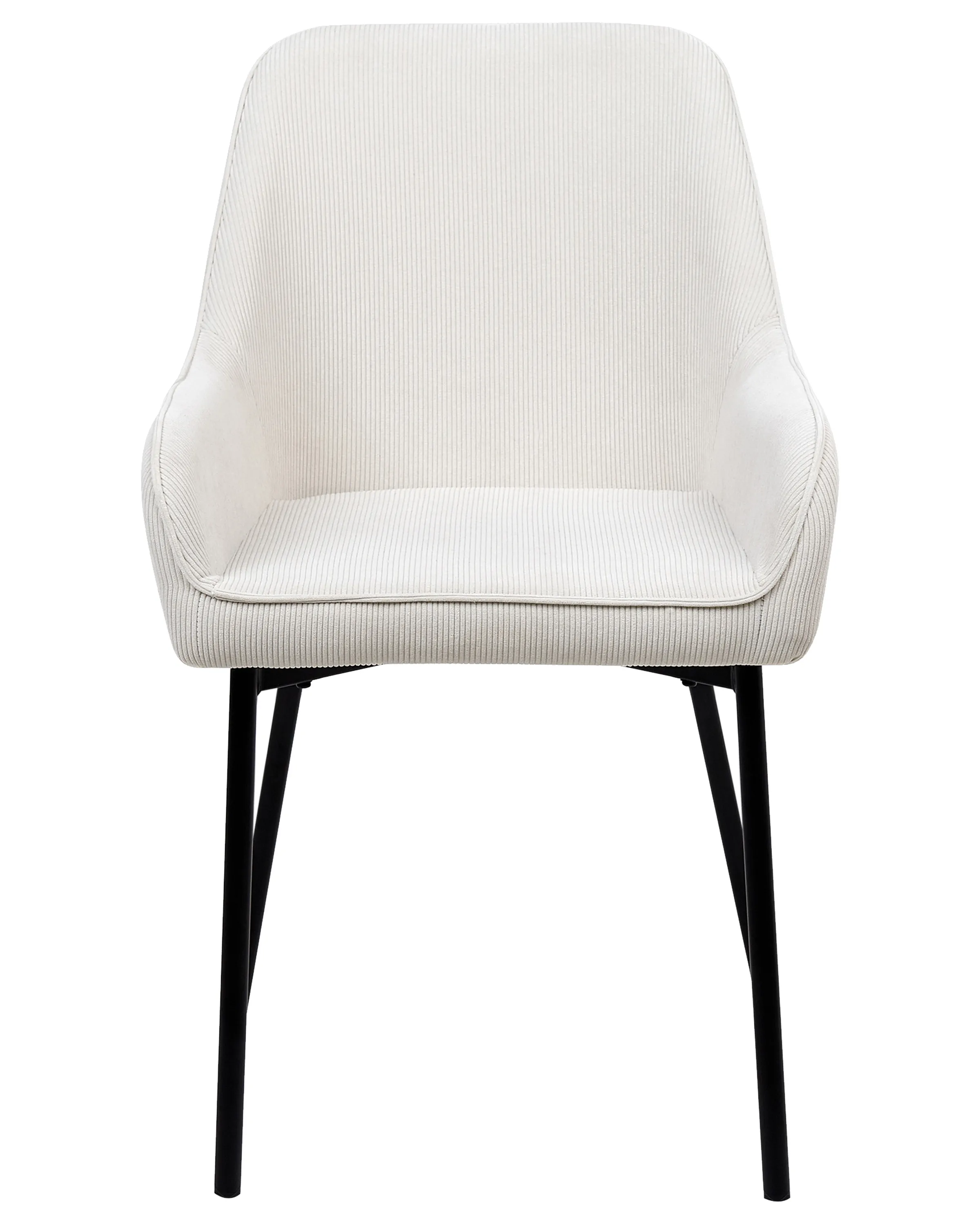Set van 2 eetkamerstoelen LOVERNA Corduroy Gebroken wit