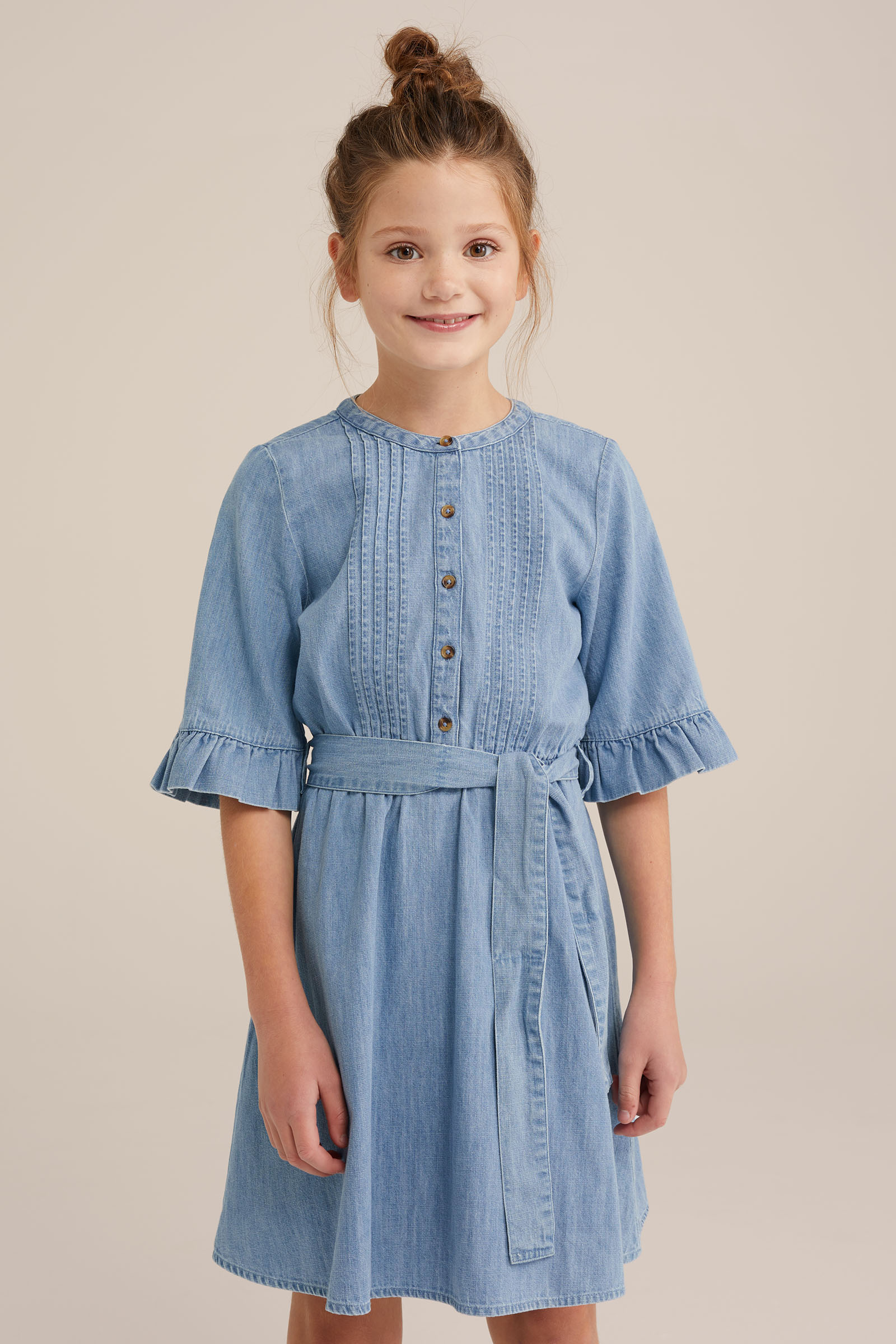 Meisjes denim jurk Blue Ridge Lichtblauw