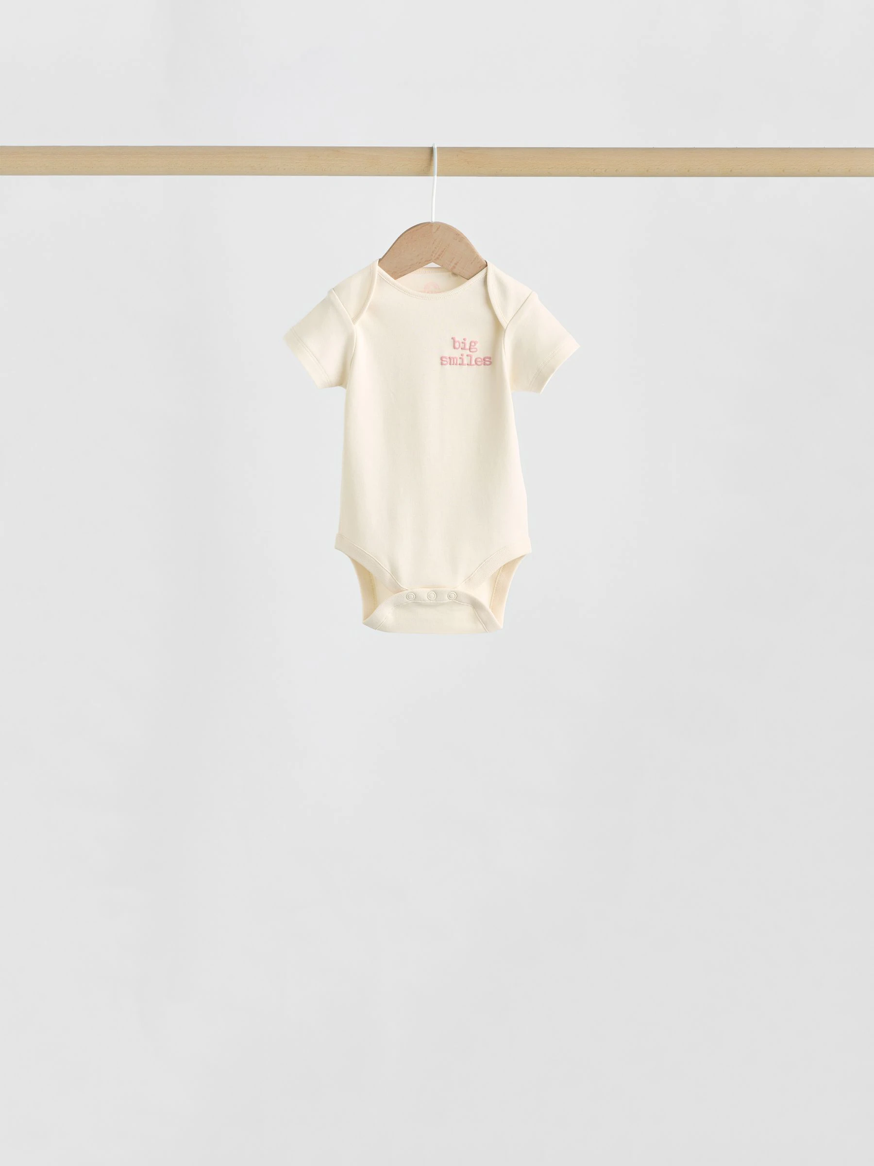 Roze met hartjesprint - Set van 5 babyrompertjes met korte mouwen