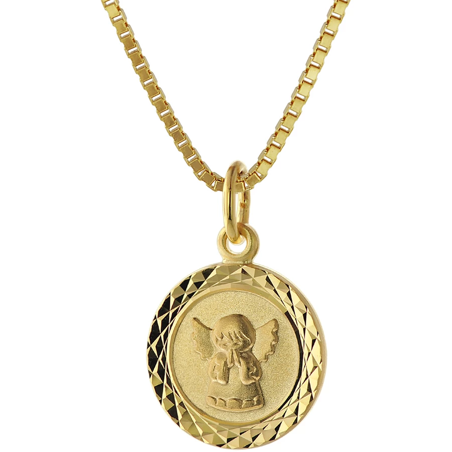 trendor Halskette für Kinder Engel Gold 585 (14 Karat) Vergoldete Kette gold