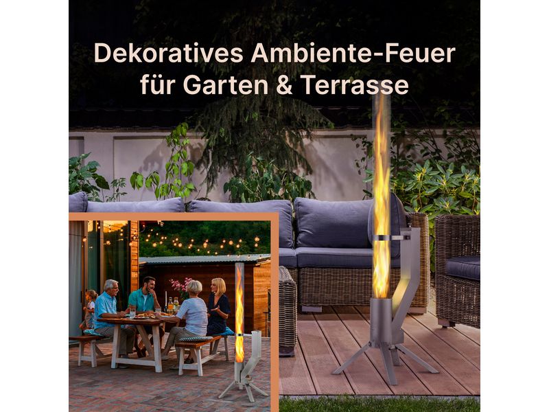 Gardenflare Klassik Feuerrohr Silber Pellet-Fackel für den Aussenbereich