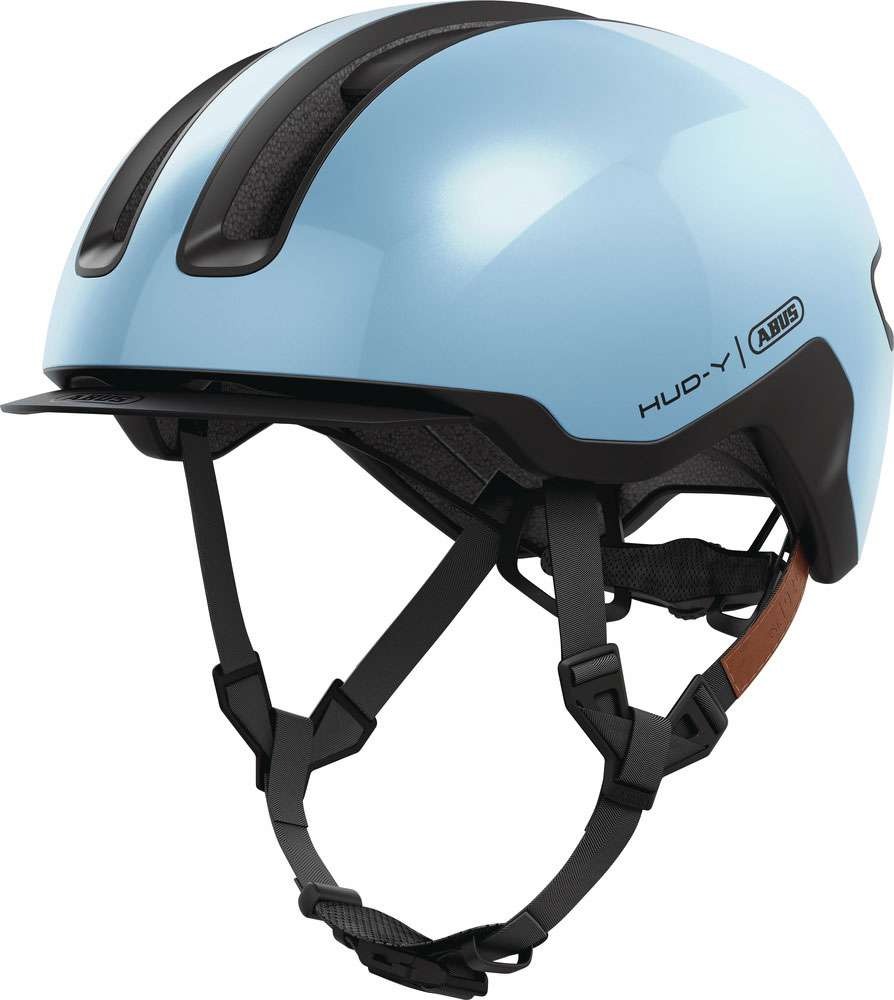 ABUS HUD-Y cykelhjelm LED Iced Blue