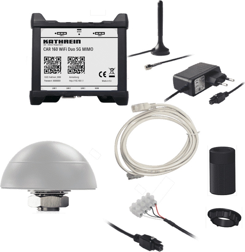 Kathrein CAR 160 WiFi Duo 5G MIMO Dual SIM WLAN Router Set weiß