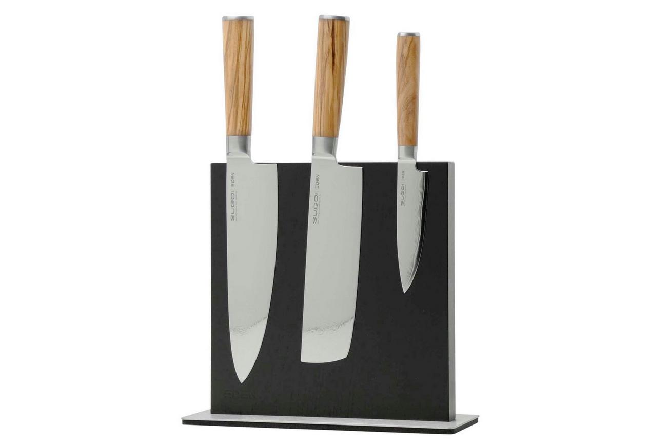 Eden Magnetic Knife Block EQB102 essenhout, zwart