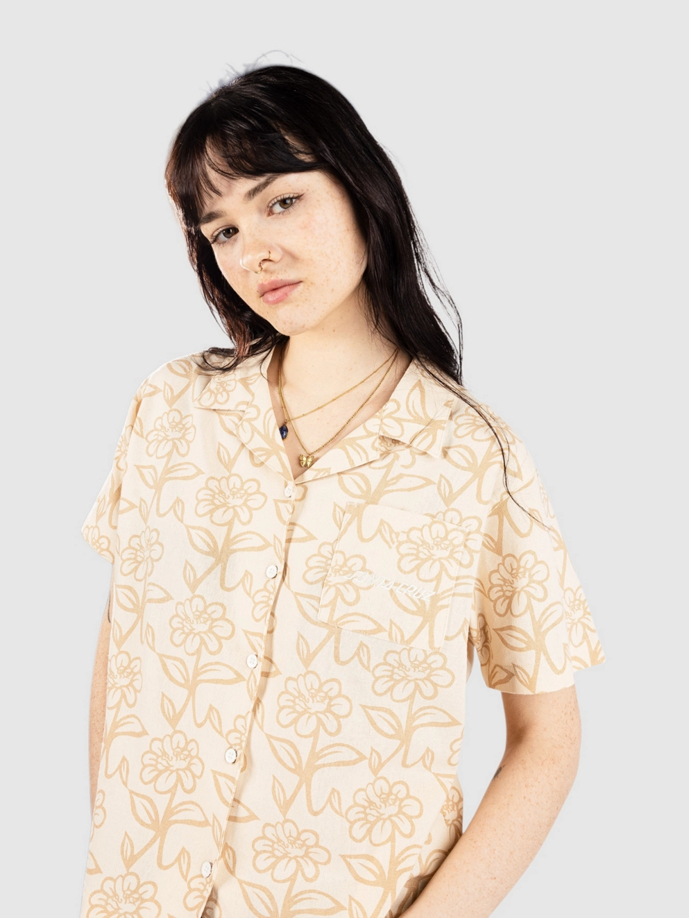Santa Cruz Delfino Flower Shirt blond wood