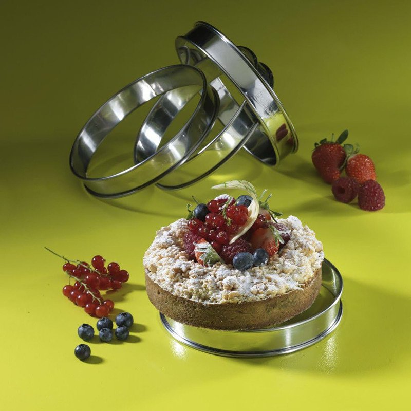 Cercle à tartelette en acier inoxydable - Ø 8 cm - Lot de 4