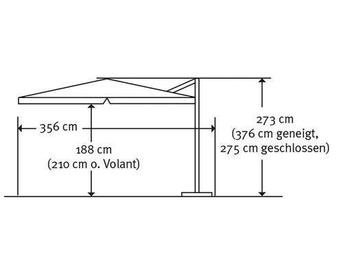 Schneider parasol 300 x 300 x 273 cm, polyester 200 g/m², naturel