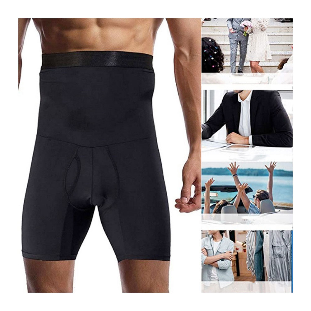 (Gr. L) Herren Body Former Shapewear Bauchweg Unterwäsche - Schwarz