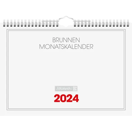 BRUNNEN Monatskalender Wandkalender 2024 A4 quer 1S/1Monat