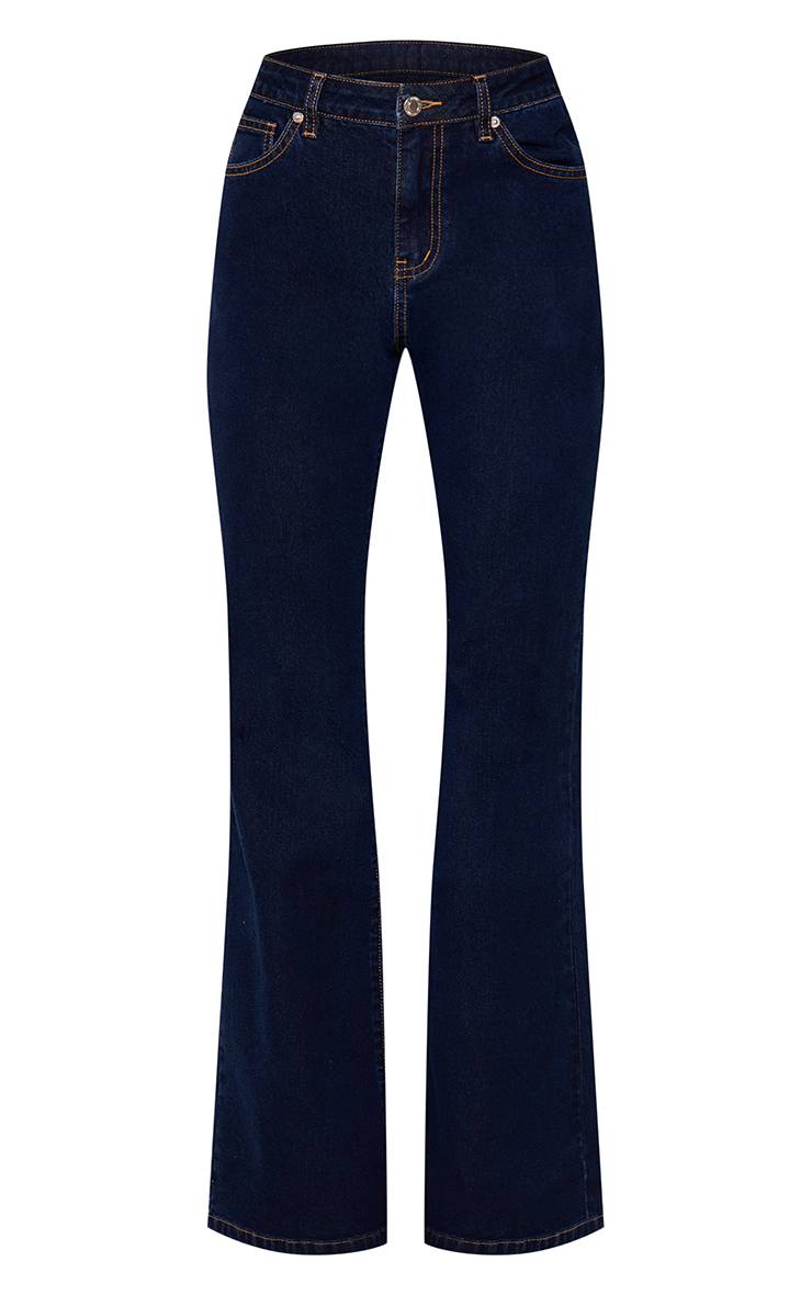 Bleu Indigo Jean Bootcut Taille Mi-haute