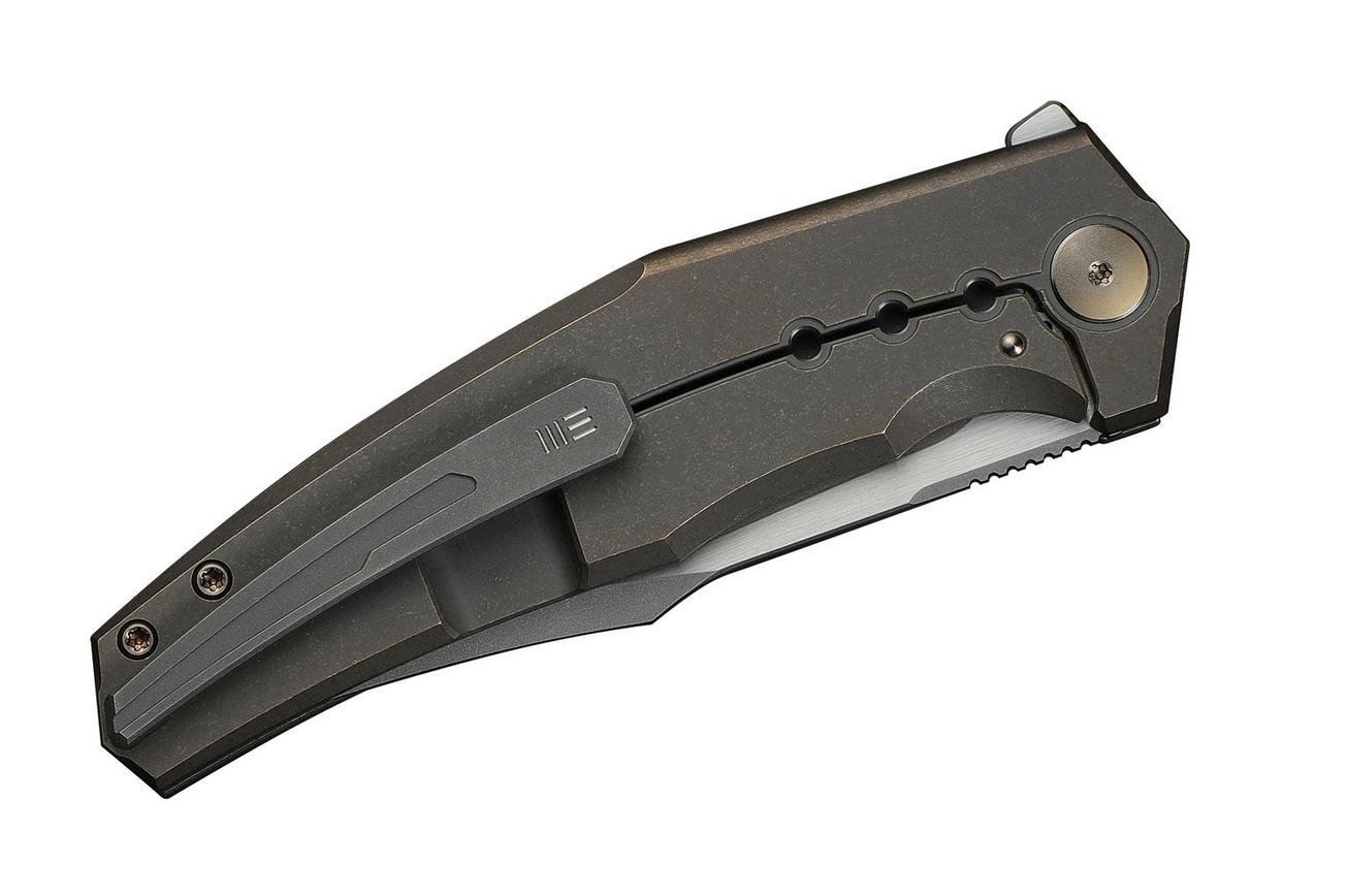 WE Knife Kyklos WE23086-2 Stonewashed M390, Bronze Titanium, zakmes