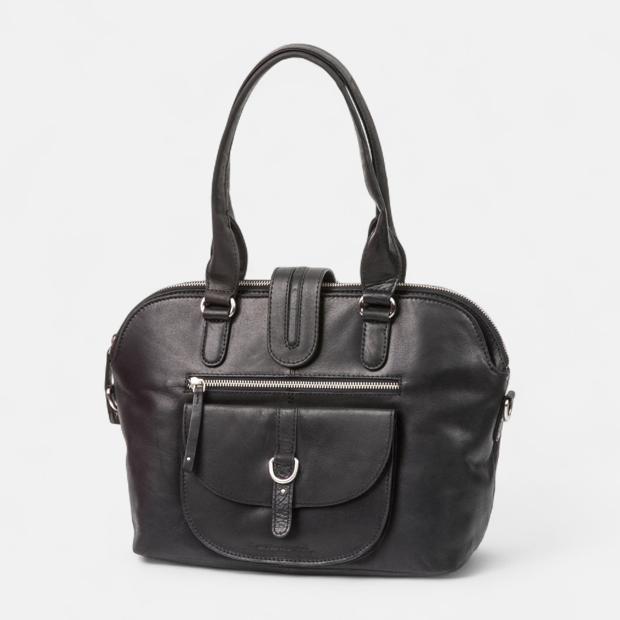 Sac à main en cuir noir