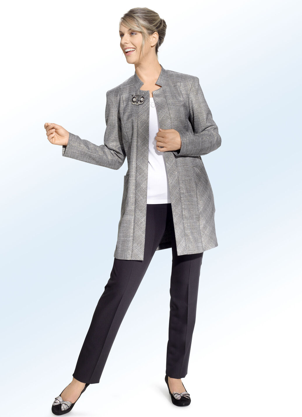 Longblazer mit Glencheck-Dessin