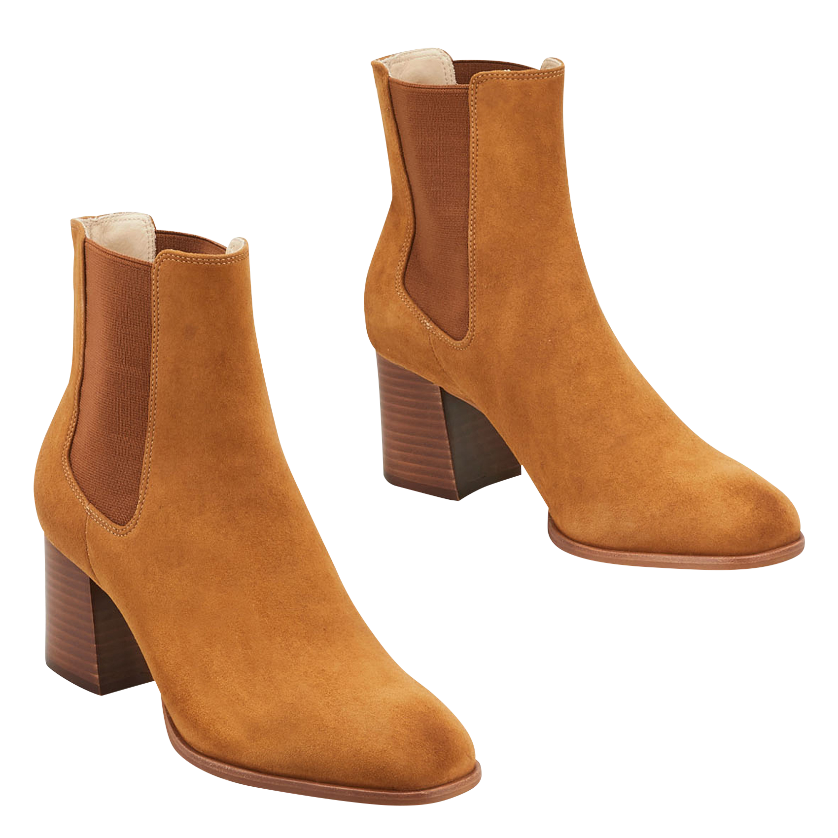 LANAE2 - Bottines à talon en cuir velours | Marron