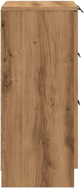 vidaXL - Dressoir - Artisan Eikenkleurig - Bewerkt Hout - 60x30x70 cm