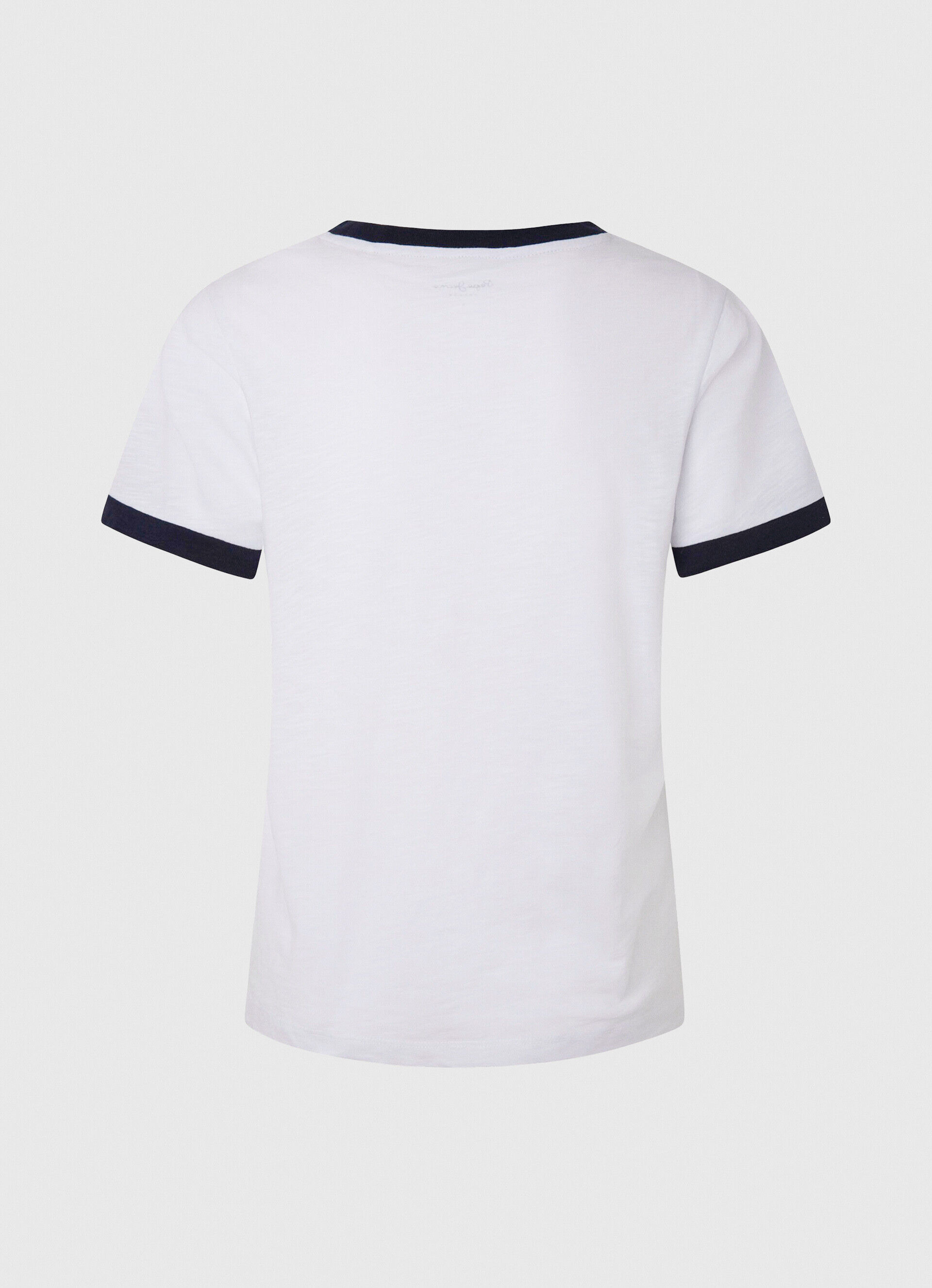 Camiseta de algodão com logotipo estampado - branca