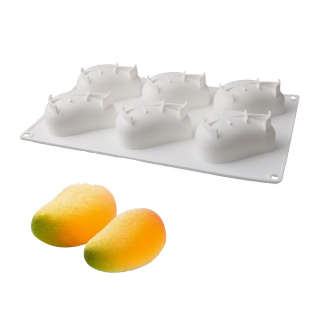 (6-fach) Silikon Trend Früchte Kuchen Form DIY Gussform für Virale Frucht Desserts - Mango