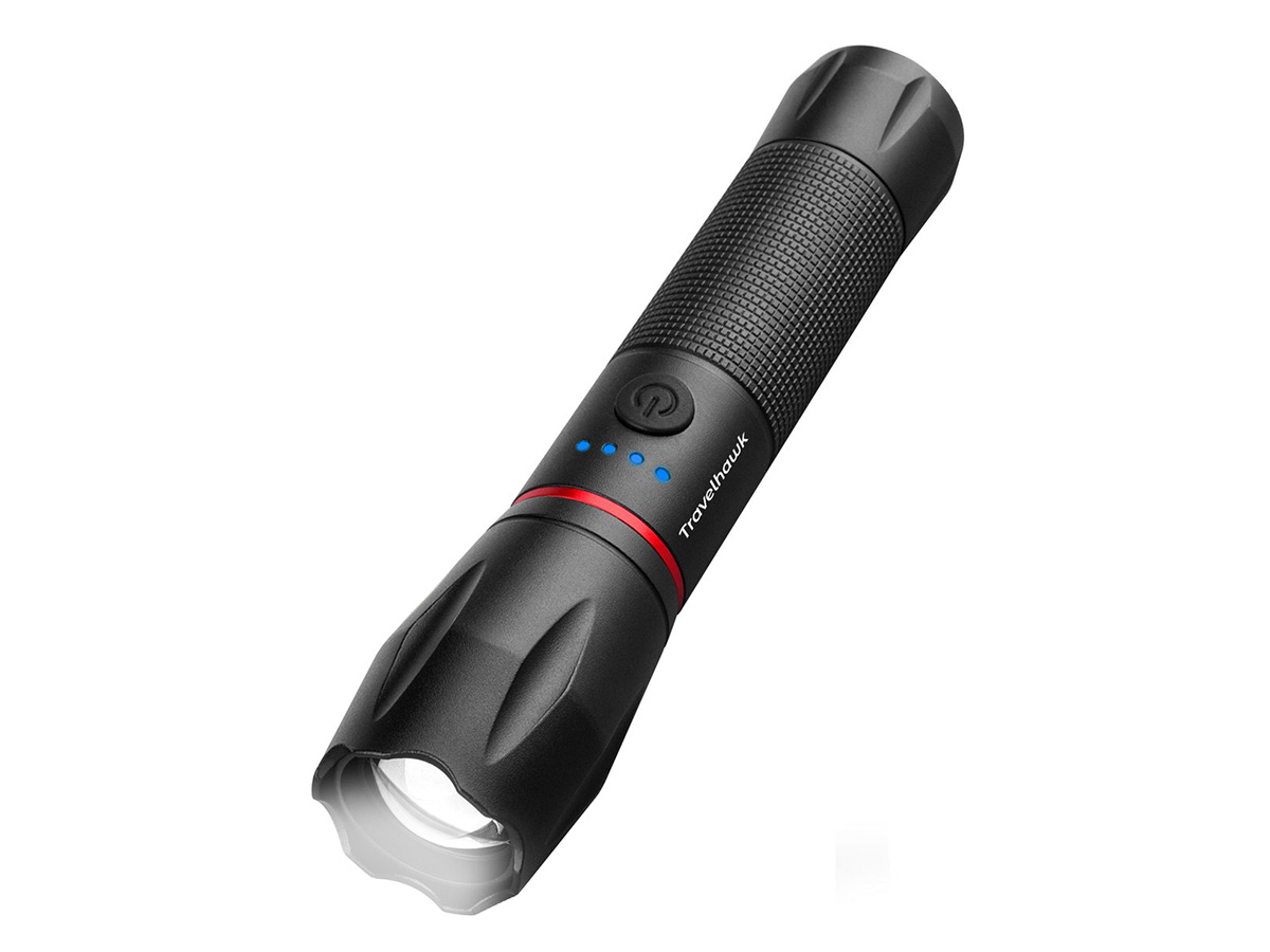 Travelhawk oplaadbare zaklamp - Black