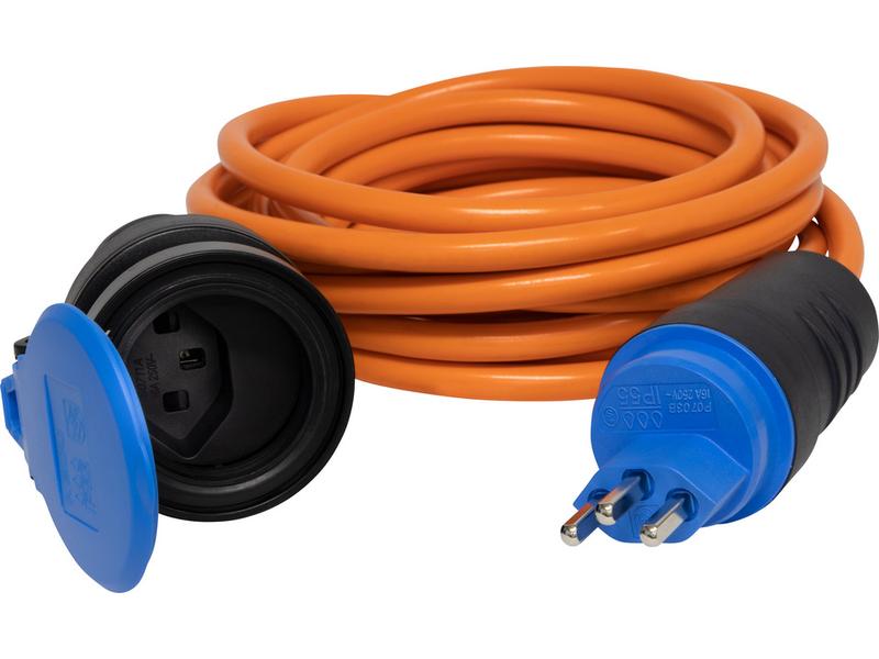 Brennenstuhl Verlängerungskabel 10 m T23 - T23 Orange 230 V, Verlängerung mit T23 Stecker und Kupplung T23, 10 m Lang, für den Ausseneinsatz (IP55)